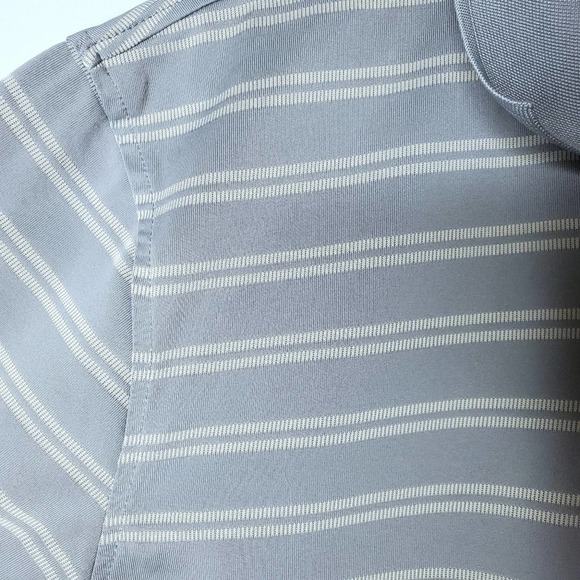 George Short Sleeve Polo Shirt Gray Stripe Size L - Picture 4 of 7